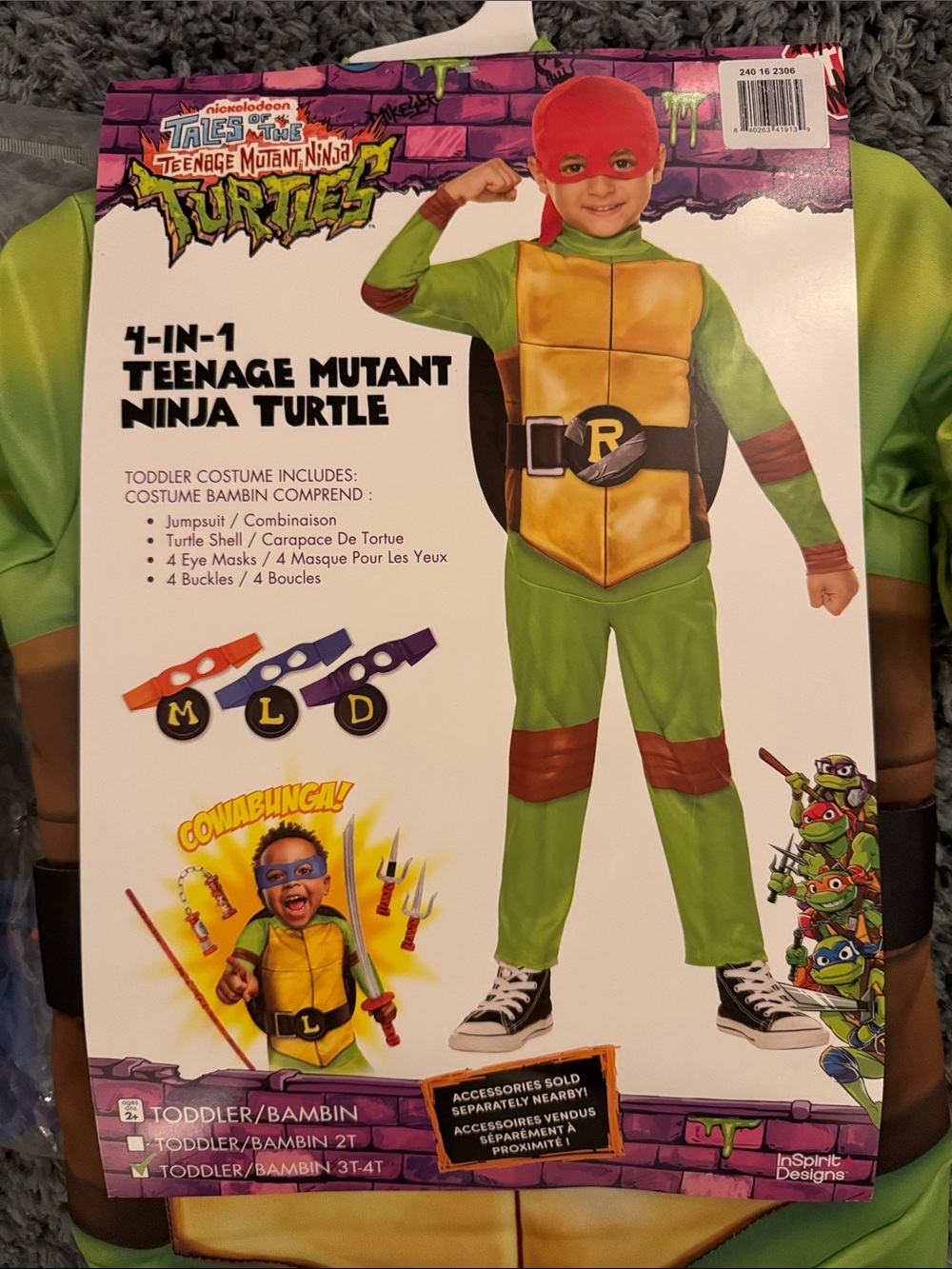 Spirit Teenage Mutant Ninja Turtle Costume - Green, Yellow, Red, Brown